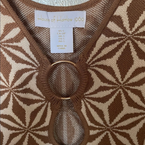 House of Harlow 1960 Tan Geometric Midi Dress - Picture 2 of 6